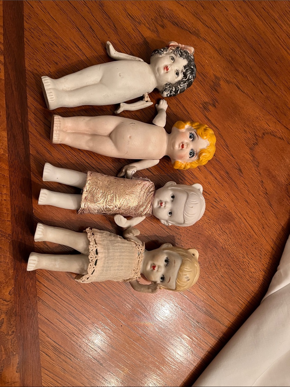 4 Antique Bisque Porcelain dolls Japan super OLD. Articulated arms. #29